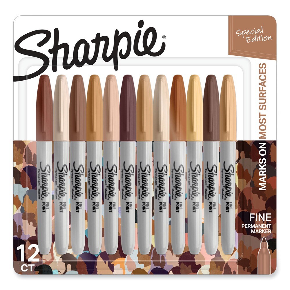 Sharpie Fine Bullet Tip Permanent Marker - Assorted Portrait Colors (12/Pack)