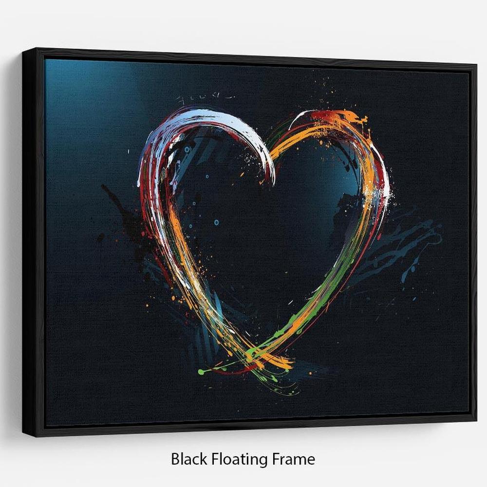Edge Collections - Multi - Vibrant Love Heart Canvas Art - 1 Piece