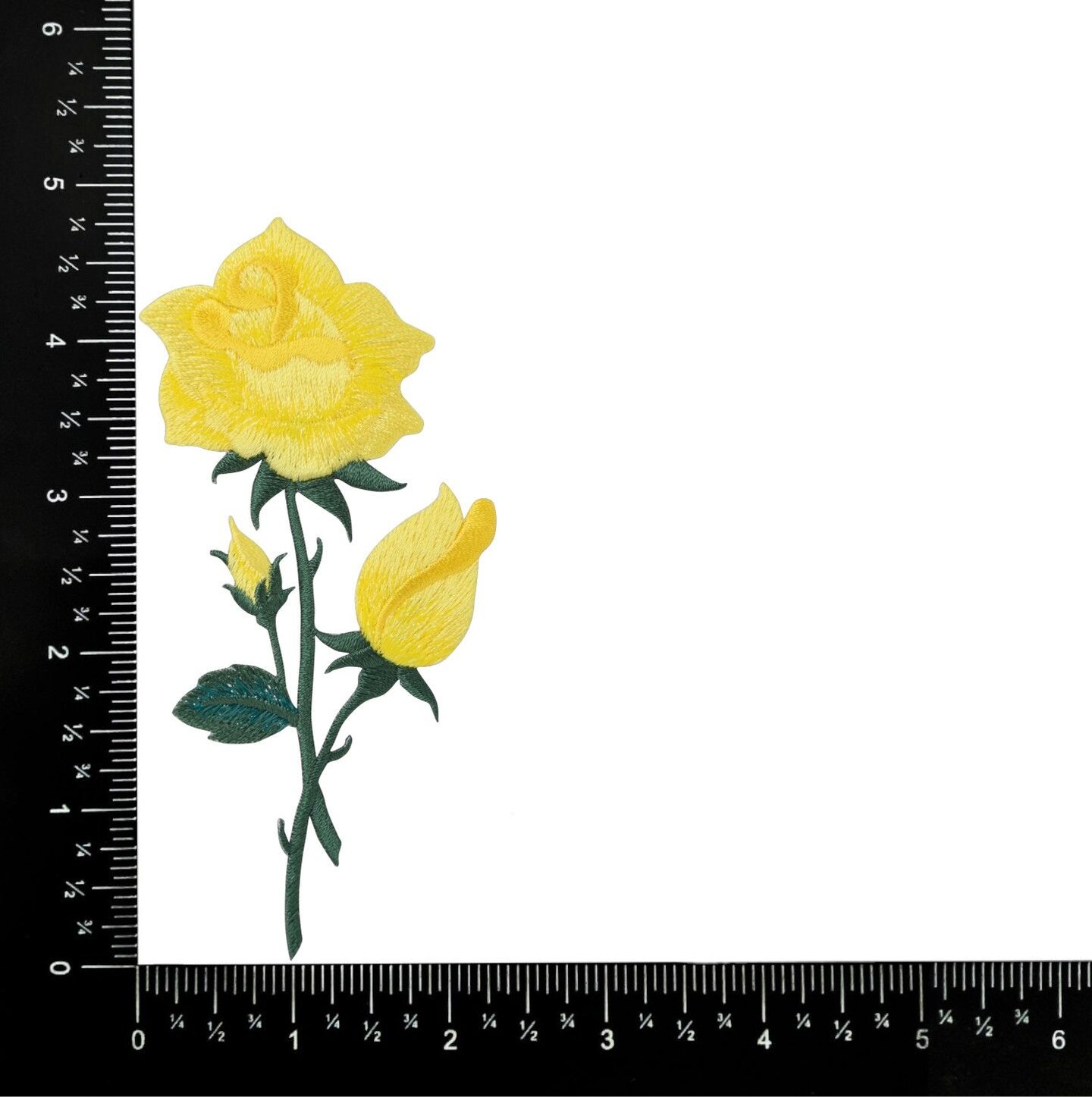 Yellow Shimmering Rose, Flowers, Embroidered, Iron on Patch