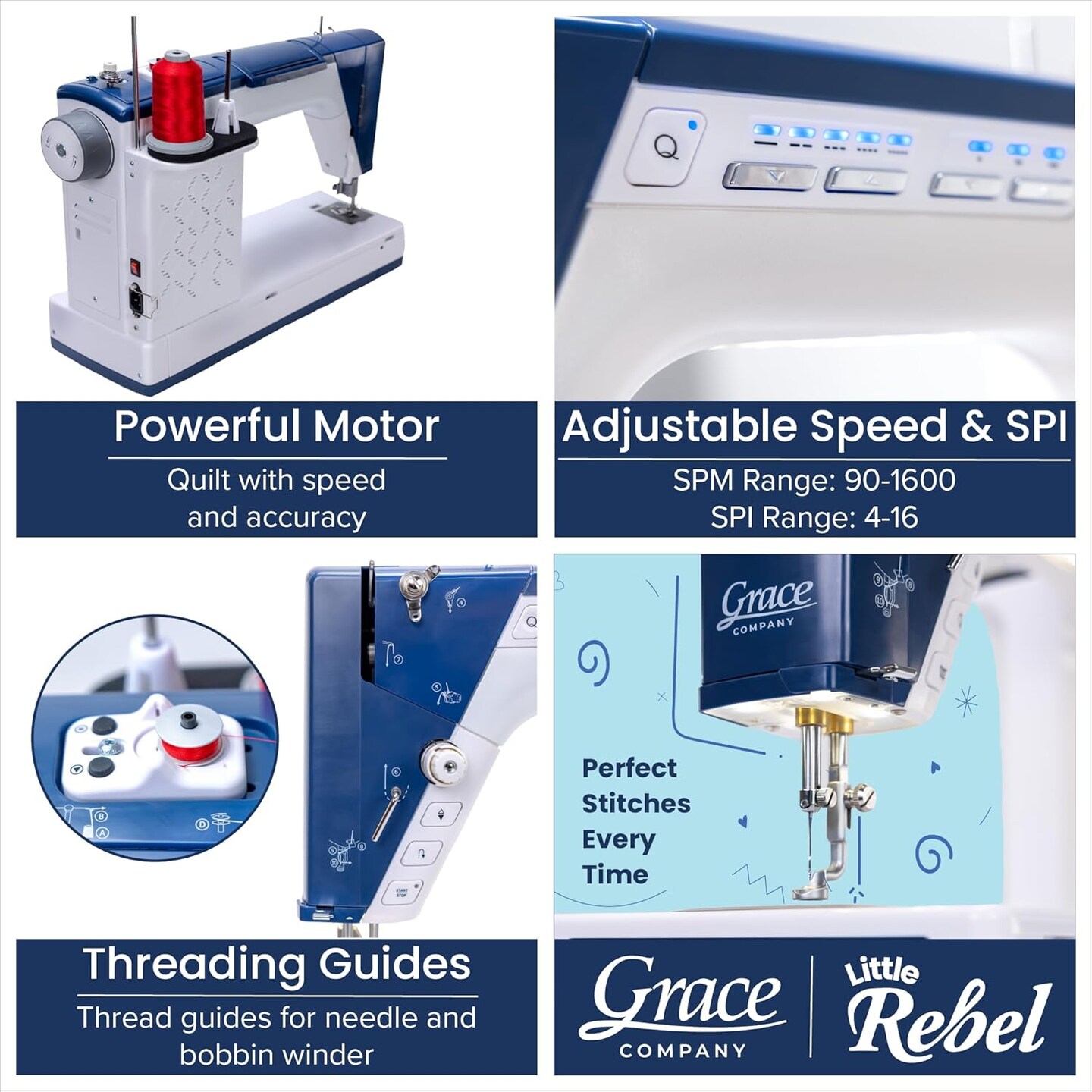 Grace Little Rebel Straight Stitch Sewing and Quilting Machine