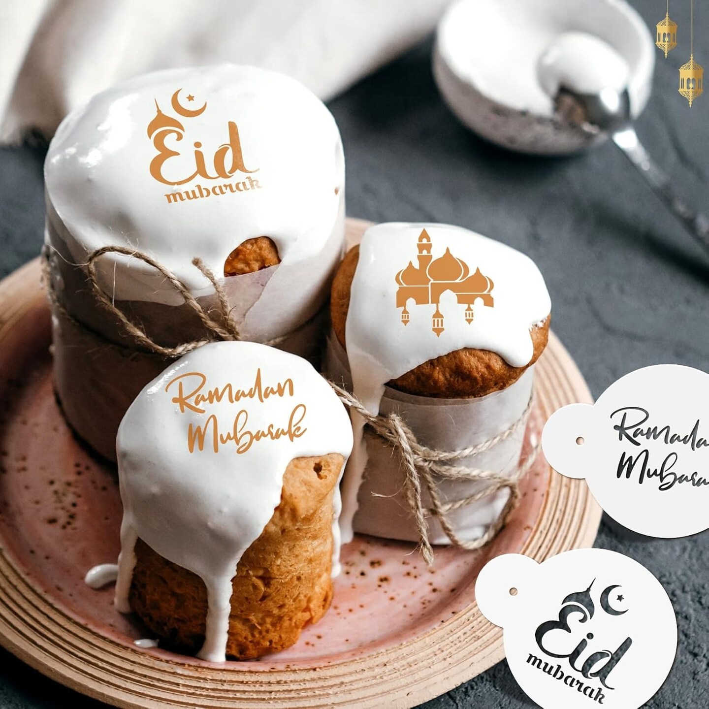 Eid Mubarak Cookie Cutter Stencil Sets 30 Pieces