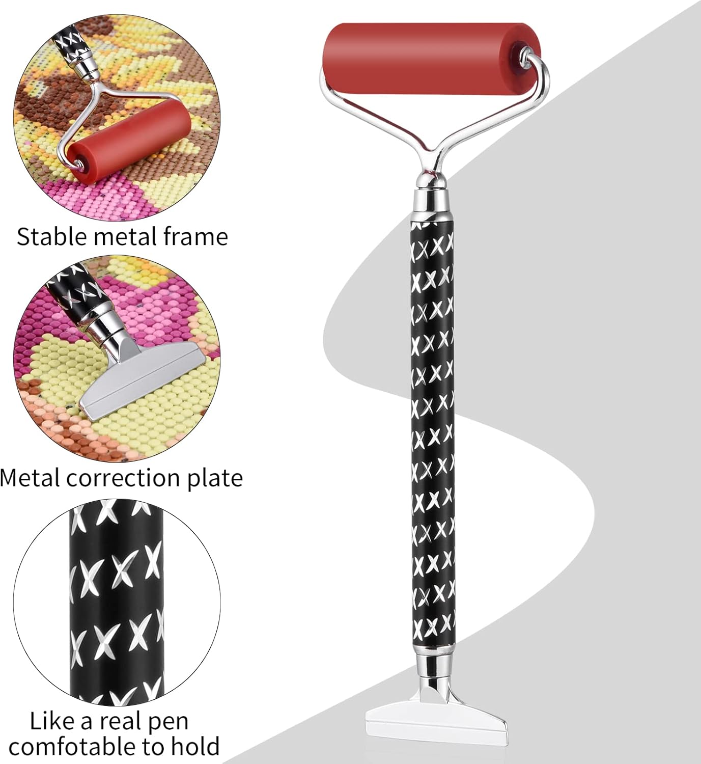 Diamond Art Painting Tools Roller Pressing Pen Metal Correction Plate, 5D Diamond Art Kits for Diamond Drills Craft