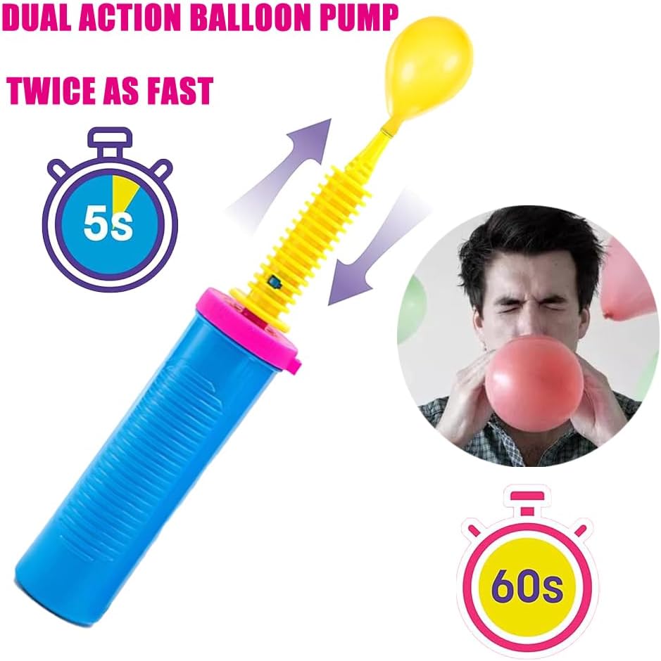 Balloon Pump Hand Held Two-Way Dual Action -Balloon Inflator Pump -Air Pump for Balloons