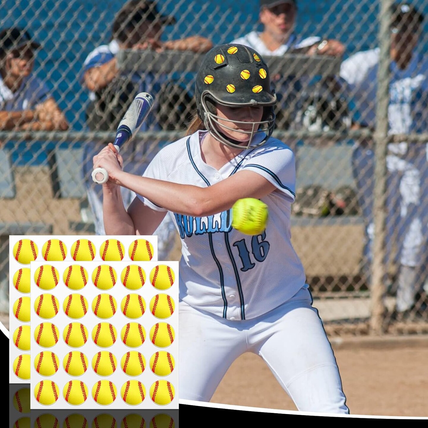 200 Pcs Baseball Softball Helmet Decals Vinyl Sports Softball Stickers Self Adhesive Helmet Stickers Decals Baseball Accessories for Batting