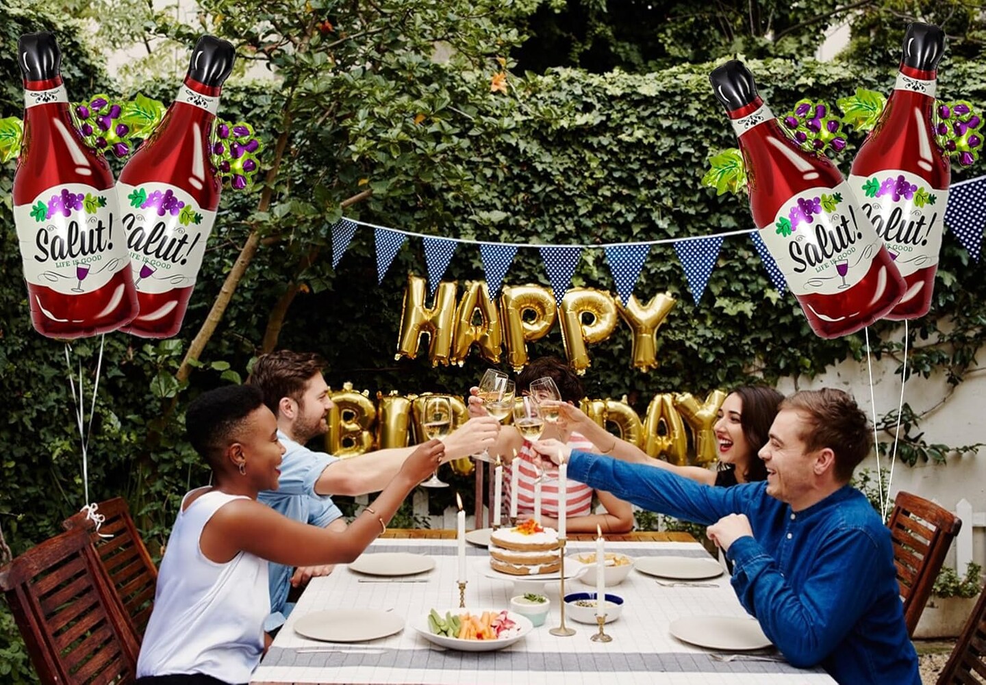 4PCS Wine Bottle Balloons Foil Aluminum Champagne Balloon Birthday Party Decorations