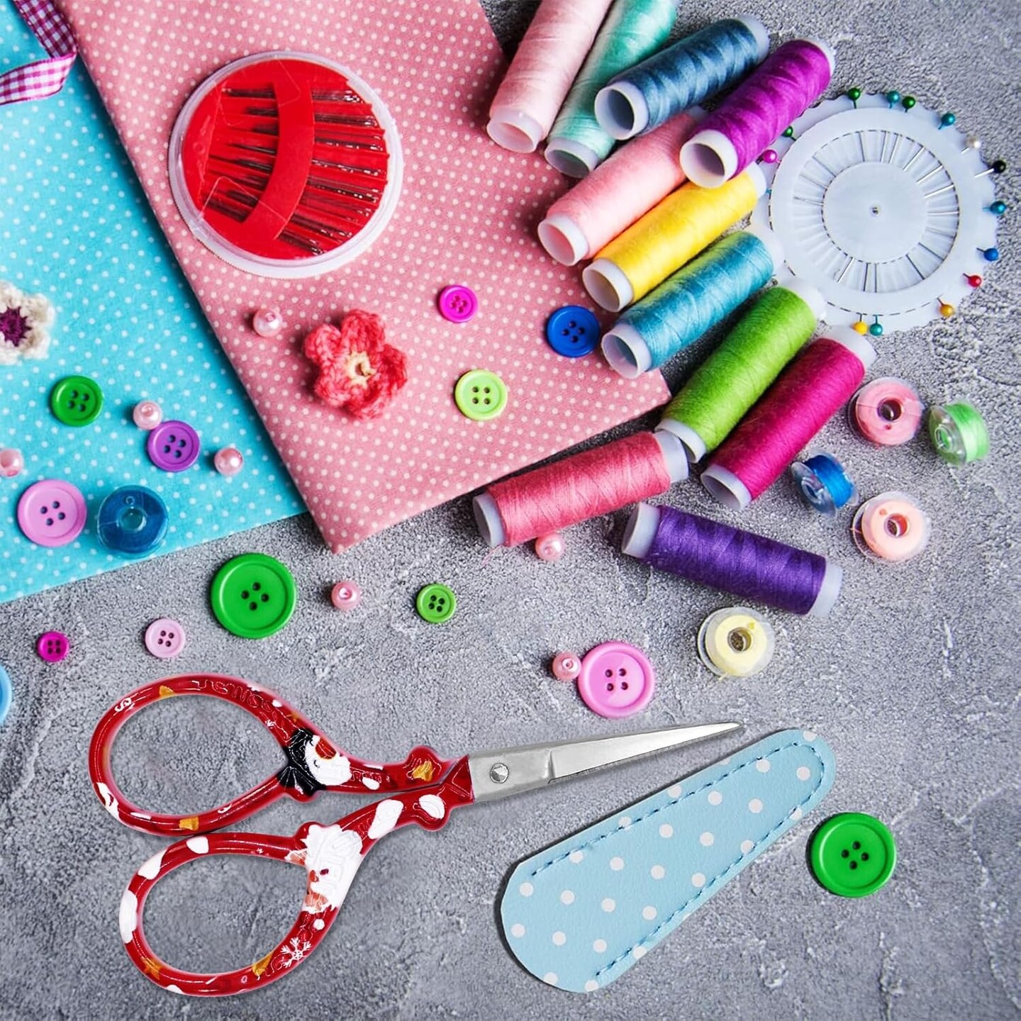 Craft Scissors 3.6 Inch Small Scissors with Leather Cover Sharp Pointed Tip Scissor Stainless Steel Precision Detail Scissor for Crafting Sewing Office Home
