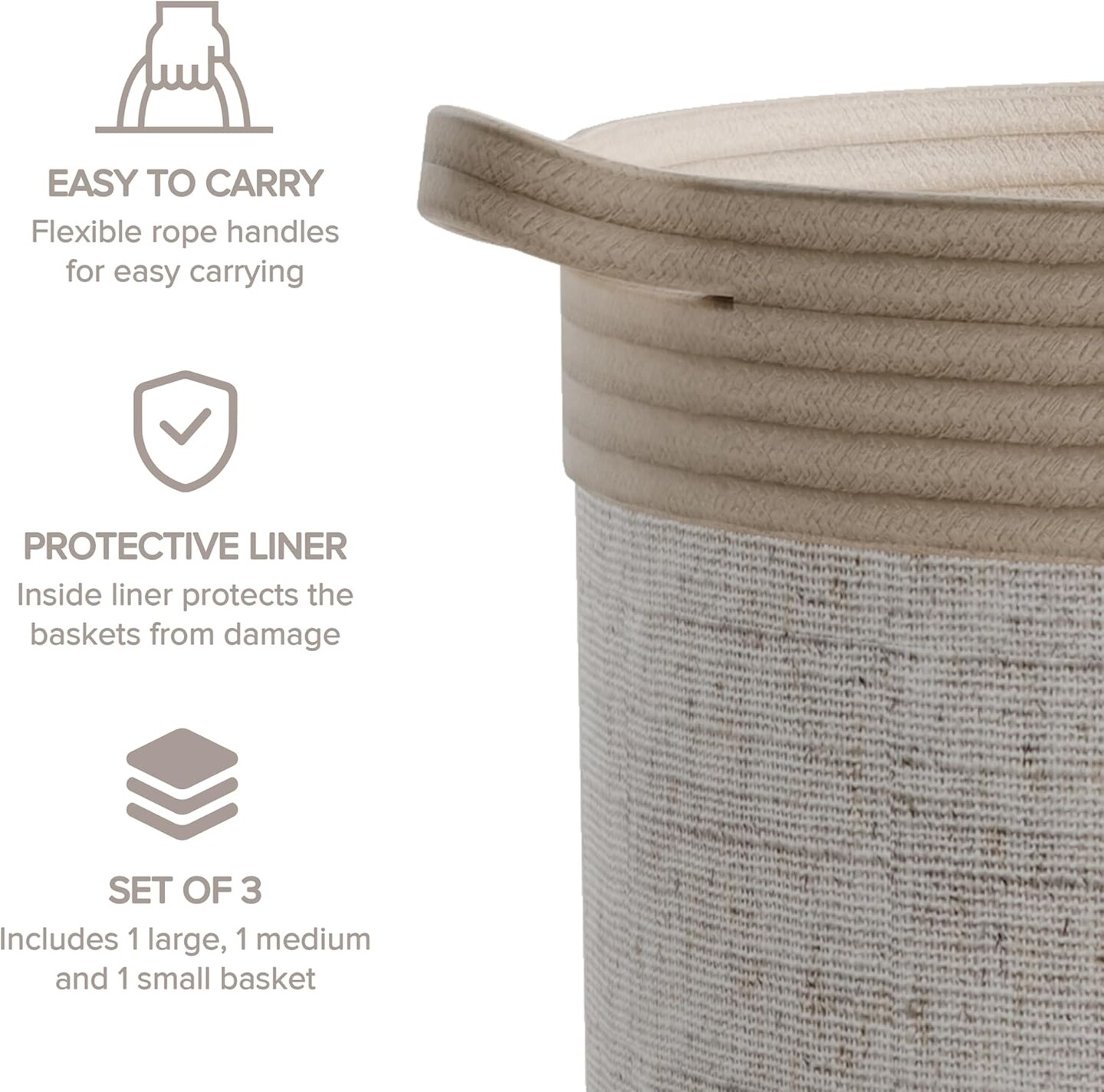 3 Set Decorative Summer Storage Baskets with Safari Animal Prints