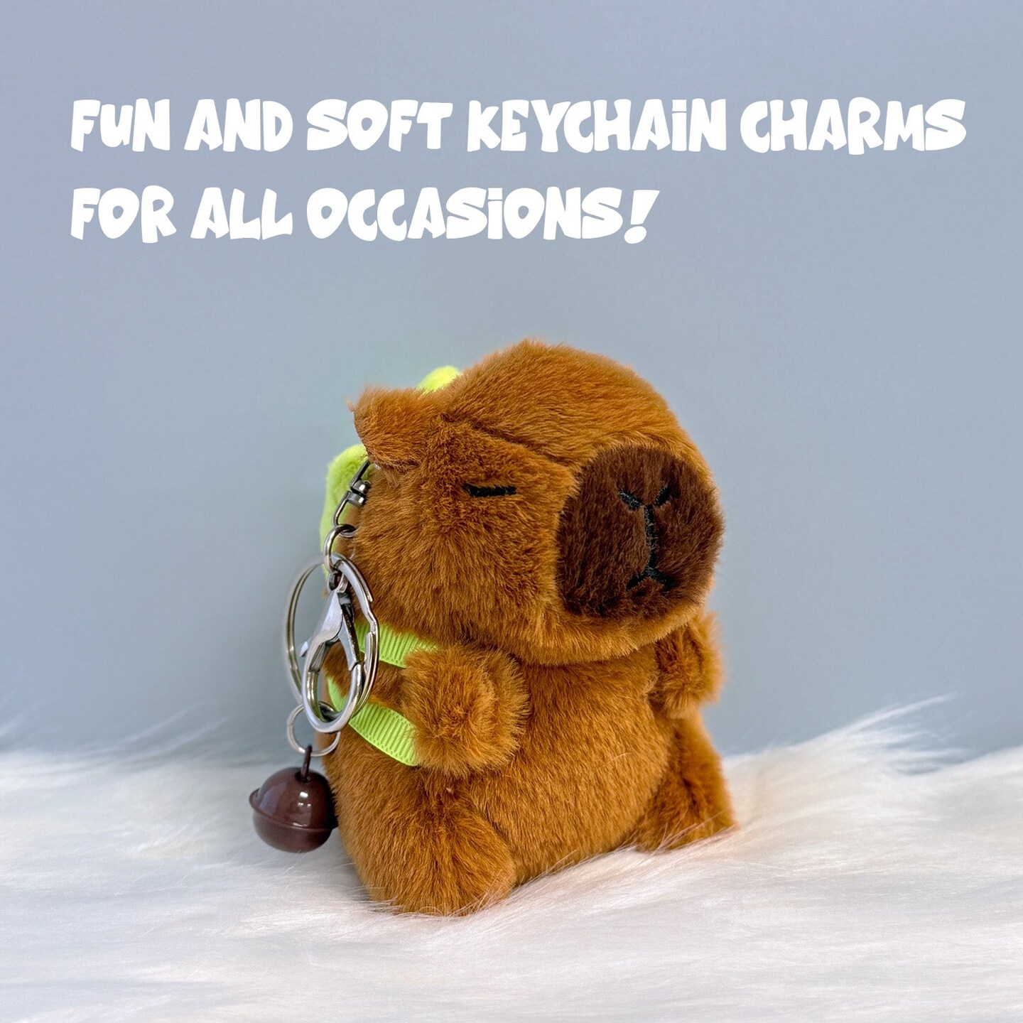 Wrapables Cute Plush Keychain Pendant Charm for Bag, Capybara