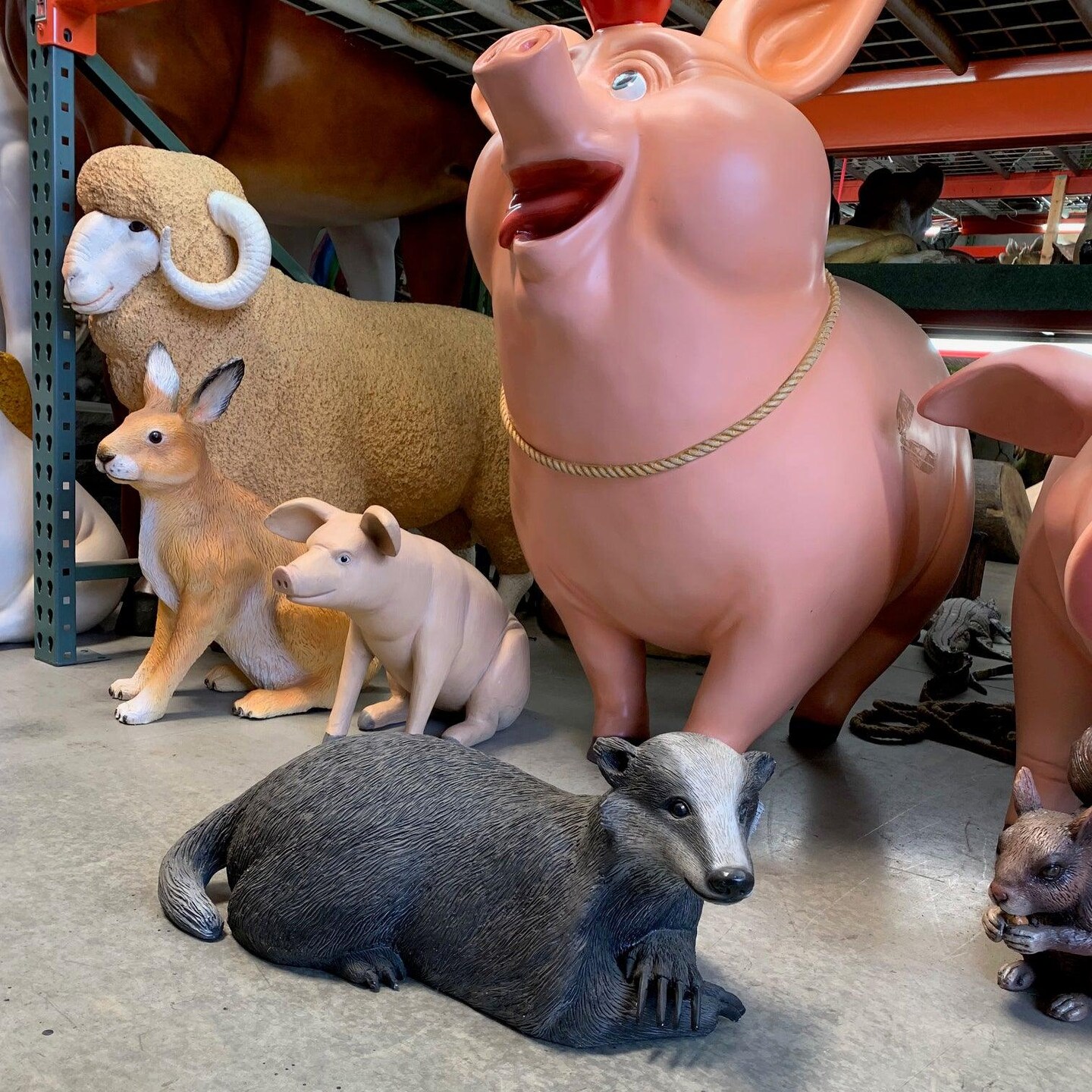 Laying Badger Life Size Statue