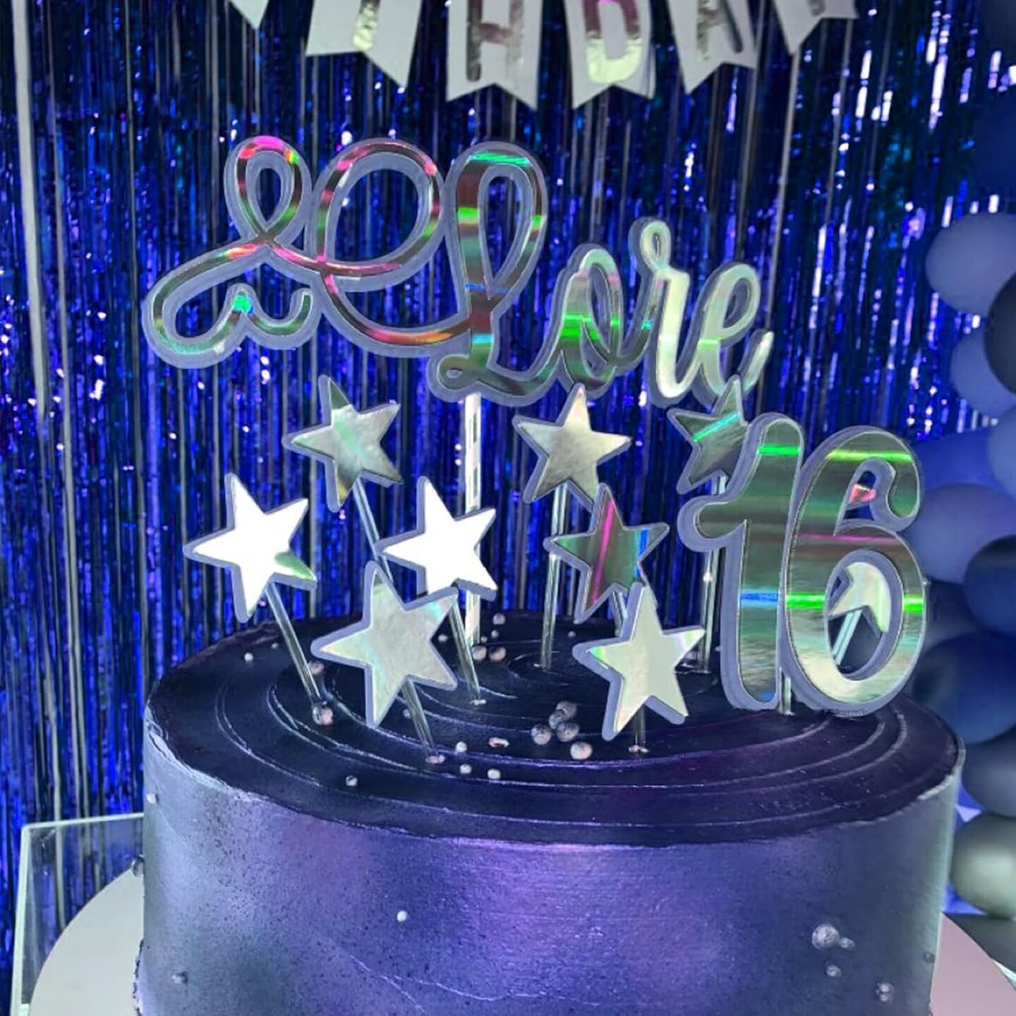 2 Pack 3.3x8.2 Feet Dark Blue Foil Fringe Backdrop Curtains, Tinsel Streamers for Ocean Birthday Party Decorations, Graduation, Halloween, Under The Sea, Disco Party