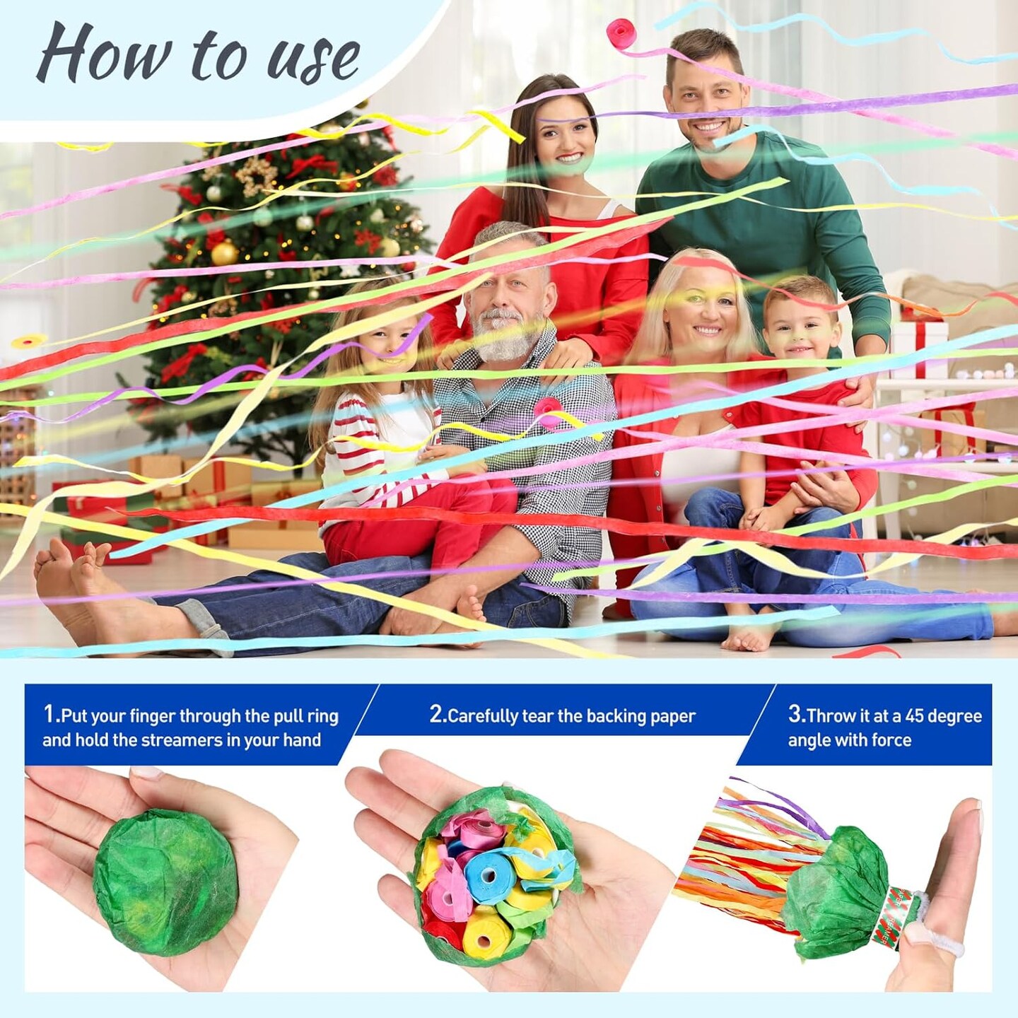 50 Pack Romantic Colorful Christmas Confetti Poppers,Green Red Colorful Party Poppers For Birthday,Celebrations,holiday party (red and Green Colorful,50Pack)