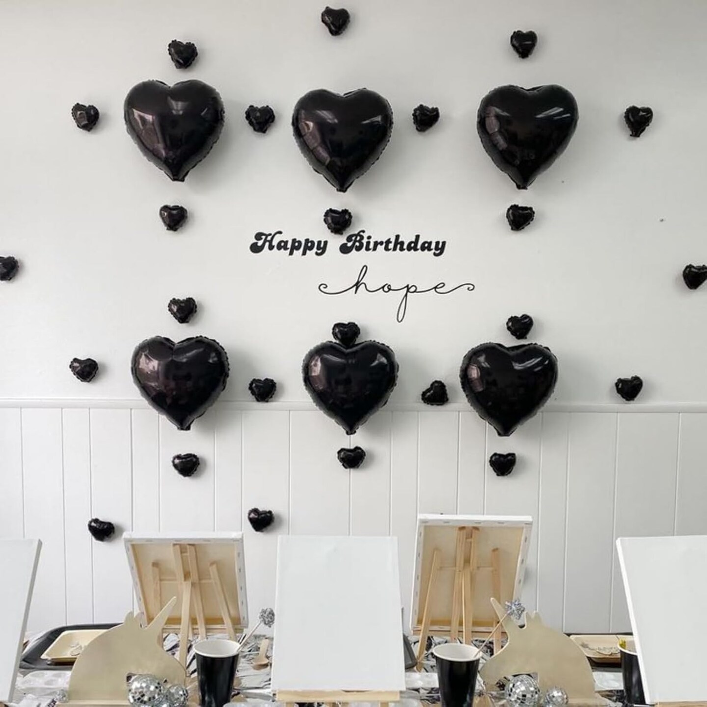 Black Heart Balloons, Heart Shaped Ballons, 20 Pcs 5/10/18 inch Different Sizes Black Foil Love Balloons for Valentine&#x27;s Day Decorations Wedding Engagement Bridal Showers Anniversary Celebrations
