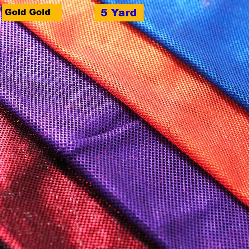 Fishnet Foil Shiny Stretchable &#x26; Breathable Mesh Fabric
