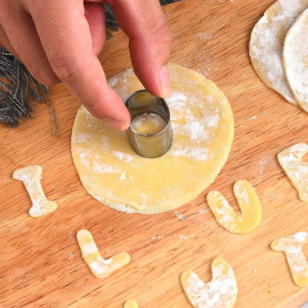 Mini Alphabet & Number Cookie Cutter Set Stainless Steel 36 Pieces