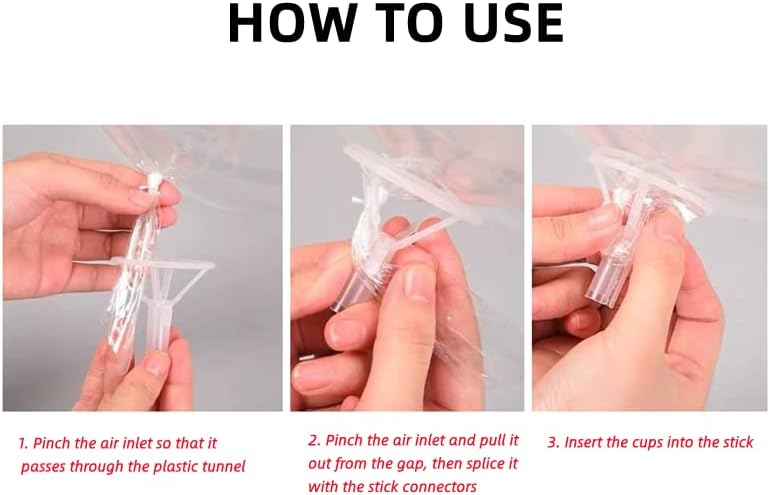 30pcs Balloon Sticks with Cups, 16" Clear Bobo Holders – Party, Wedding & Baby Shower Decor