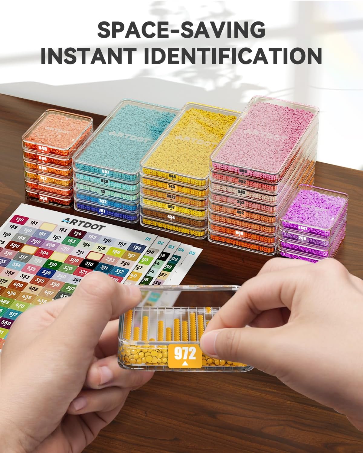 15-Piece Diamond Art Storage Trays Kits for Adults with Lids, 2-in-1 Stackable Diamond Painting Accessories and Tools