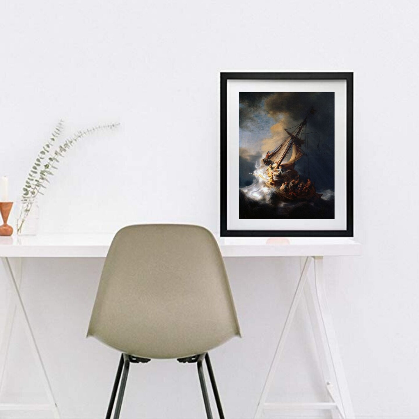 Rembrandt Christ In The Storm On The Sea Of Galilee Framed Art Print