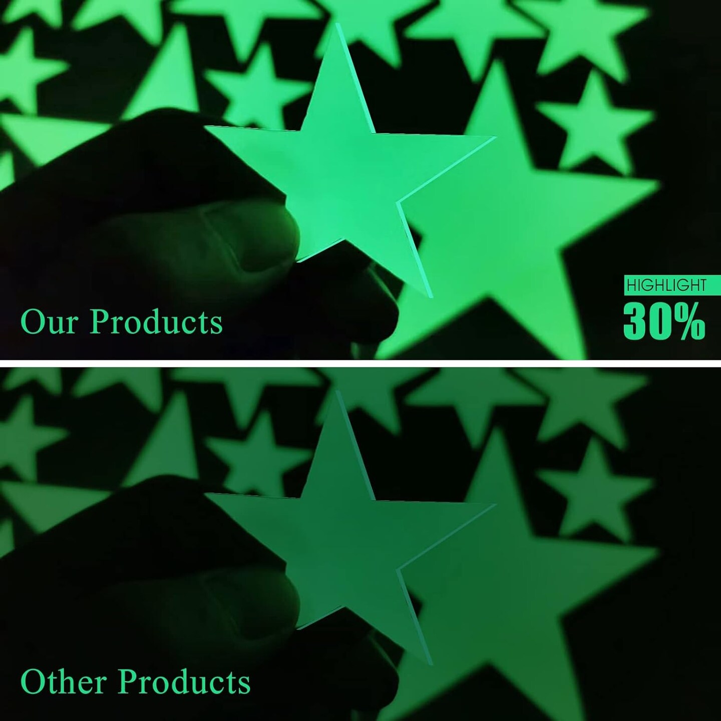 Glow in The Dark Stars Stickers, ACSAUMMY 201pcs Super Bright Plastic Large Stars Stickers Glow in The Dark Stars for Ceiling Wall Decor Luminous Ceiling Stars and Moon Stickers Decor for Bedroom