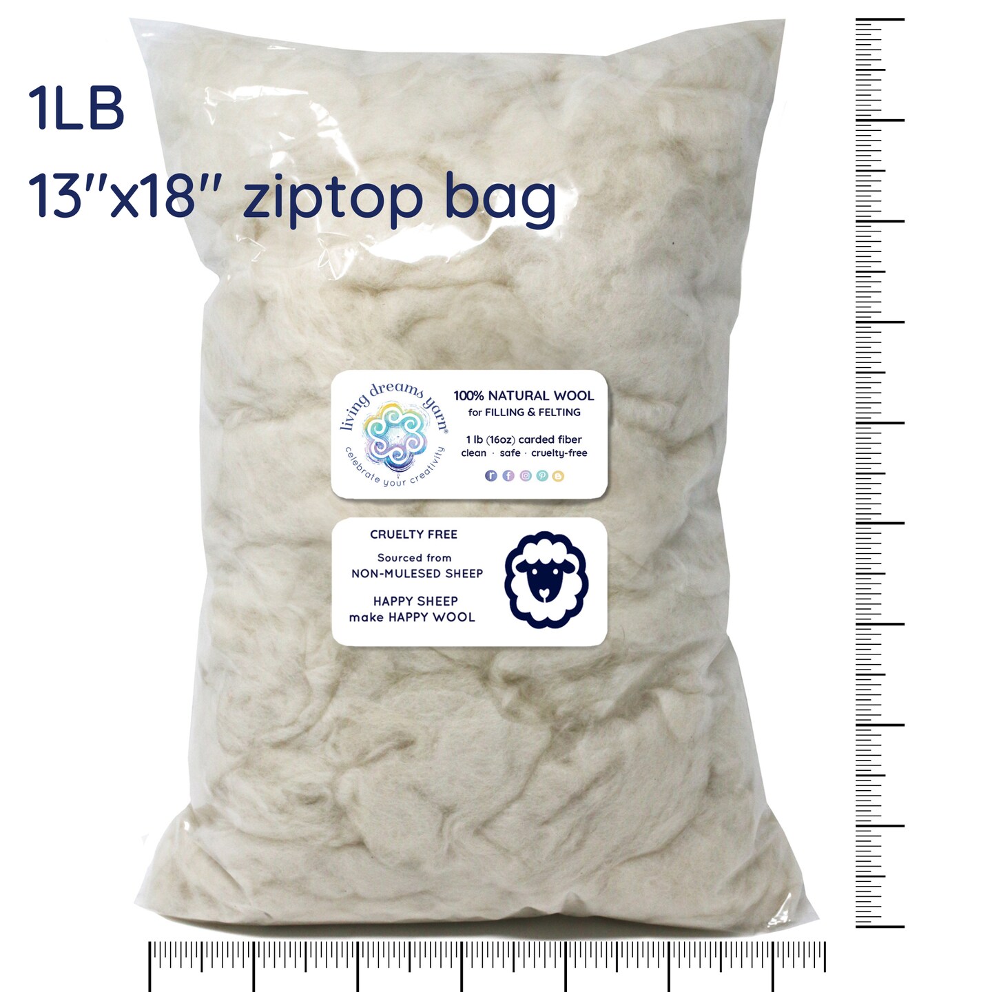 100% Core Wool for Needle Felting, Premium Fiber Fill for Toys and Pillows