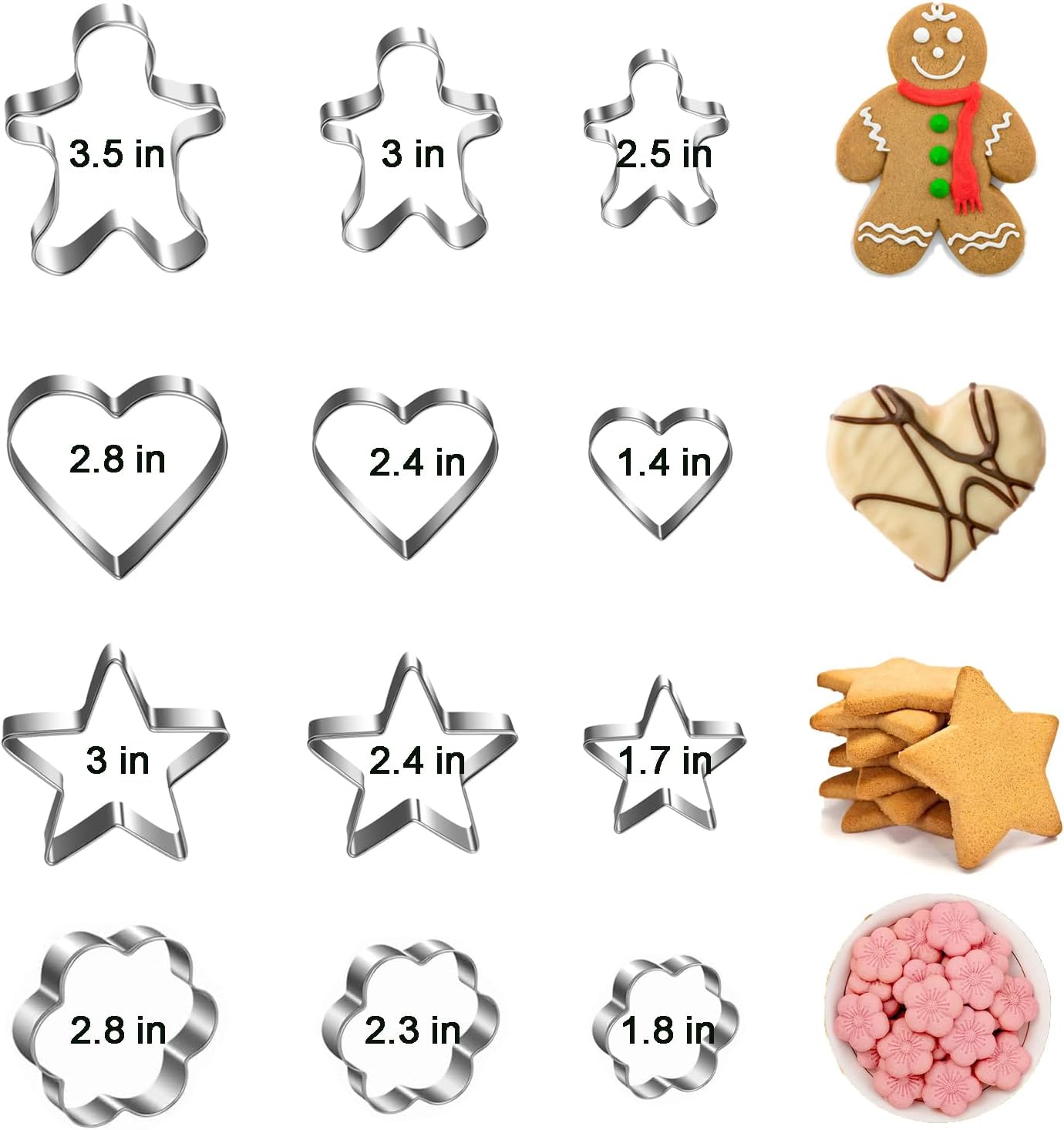 Cookie Cutter Set Circle, Heart, Star & More Shapes 27 Pieces