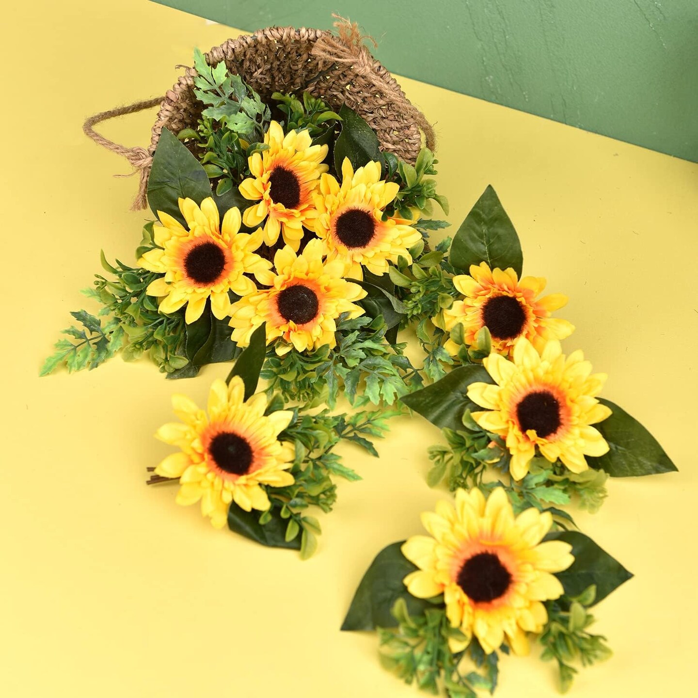 16 Pack Artificial Sunflowers Summer Bouquet