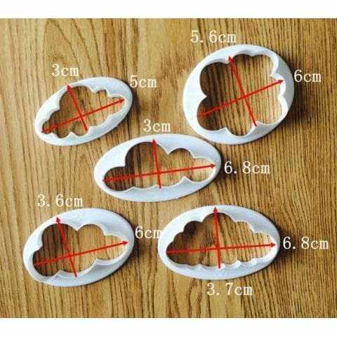 5 PC Clouds and Cloud Shape Cookie Cutter Set