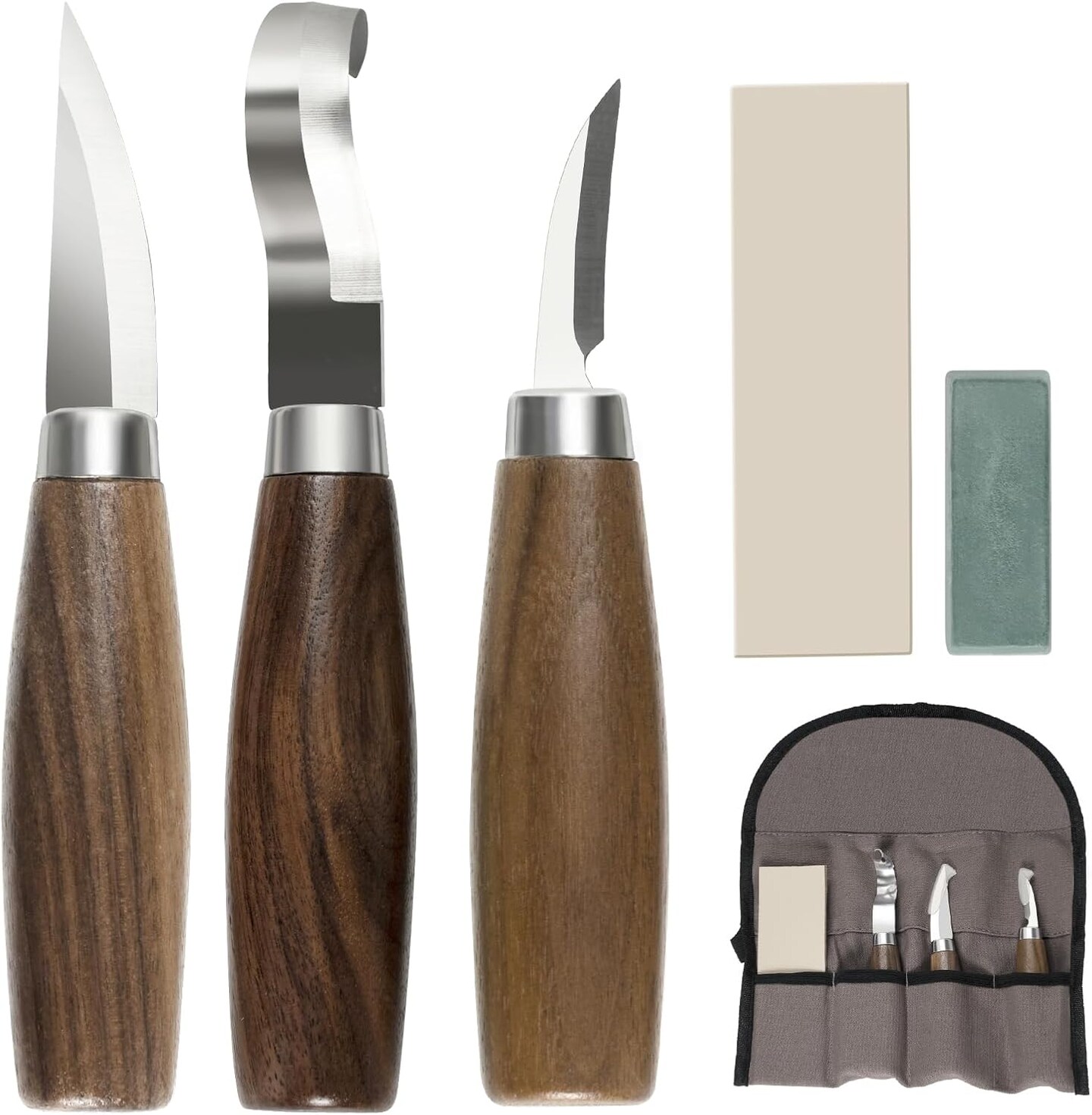 Wood Carving Tools Set - Wood Carving Knife Kit for Beginners, Adults, and Kids, Includes 3 Whittling Knives for DIY Woodworking and Carving Enthusiasts