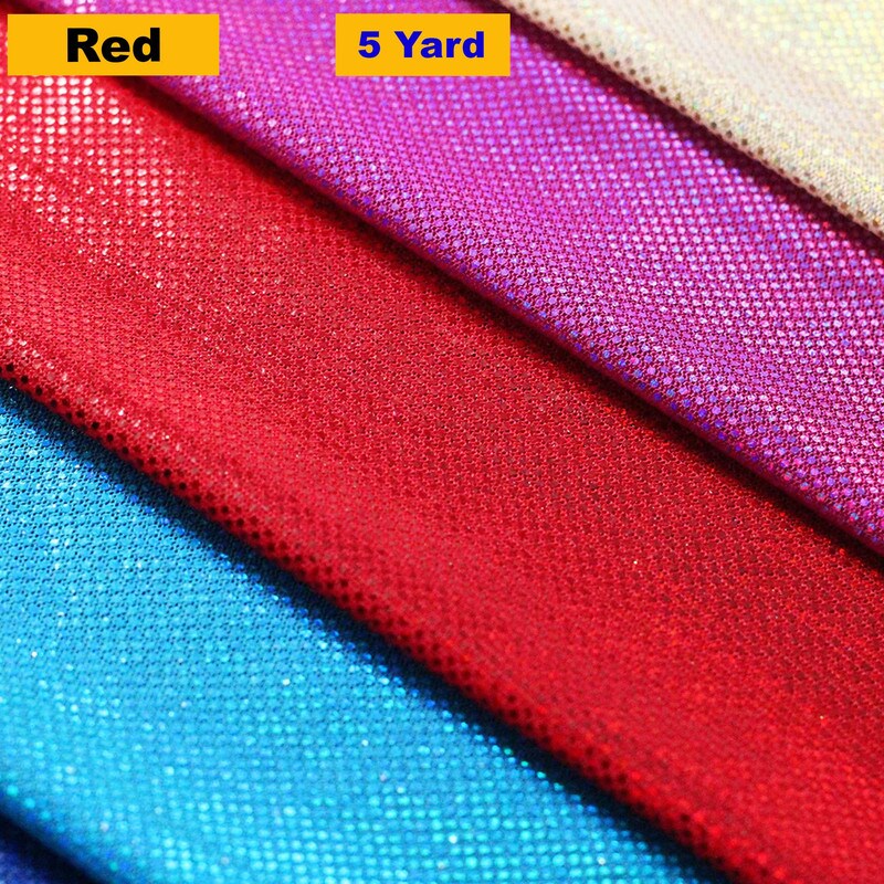After Glow Holo Shimmering Stretchable & Breathable Mesh Fabric