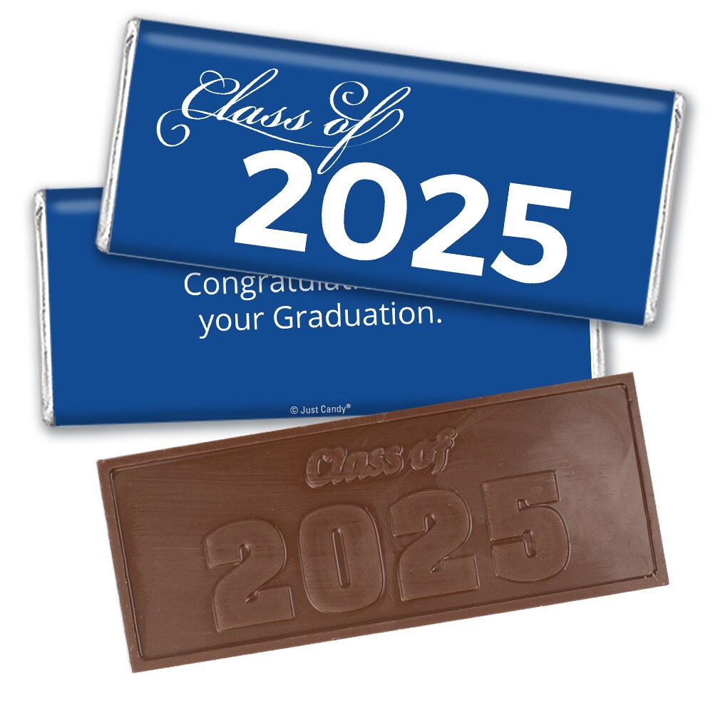 Graduation Candy Party Favors Class of 2025 Wrapped Chocolate Bars by Just Candy