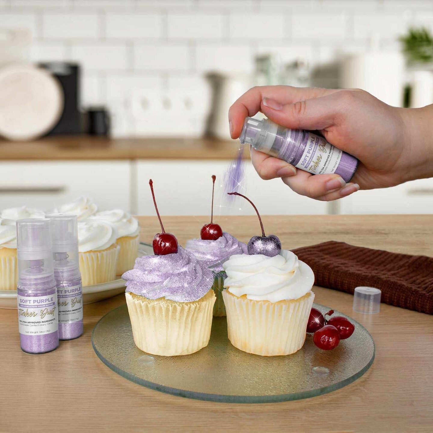 Bakell - Soft Purple Tinker Dust Edible Glitter (4g, 1x Spray Pump) for Food, Desserts, and Beverages!