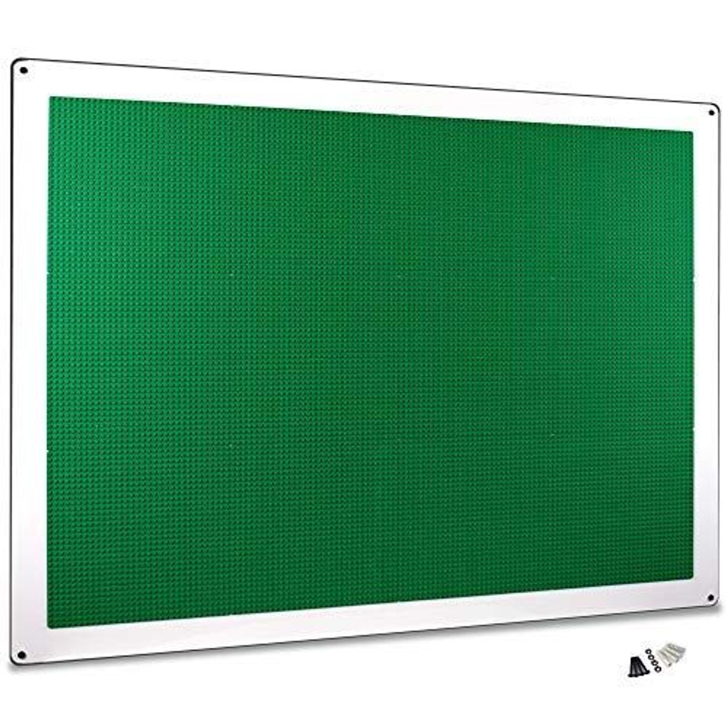 Creative QT Play-Up Building Brick Activity Wall Panel for Toddlers - 34" x 44", Green - Compatible with Lego Bricks - Busy Board & Sensory Toy - Building Toy for Kids
