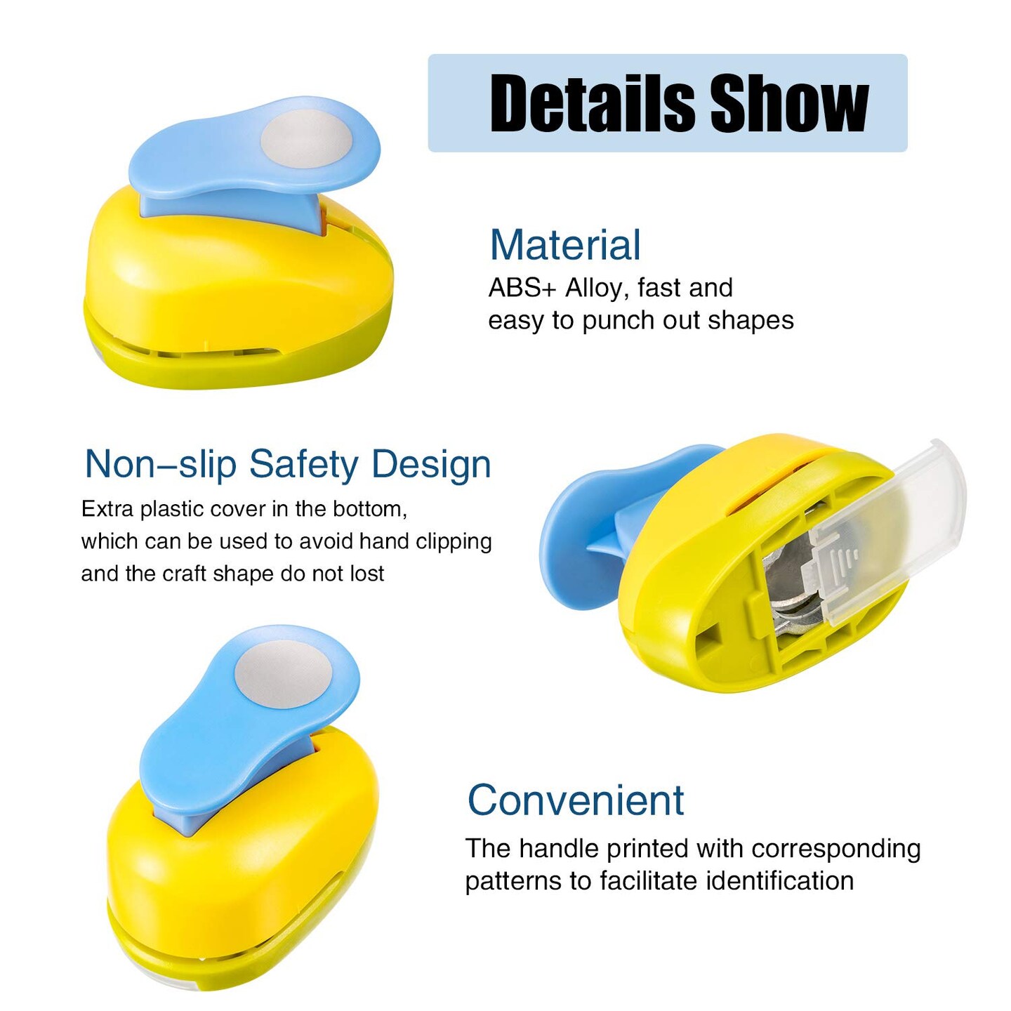 16 PCS Craft Paper Hole Punch Set – 6 Shape Punchers with 10 Sheets Cardstock for Kids Scrapbooking, Card Making, DIY Crafts, Gift Wrapping & Creative Art Projects (1 Inch)