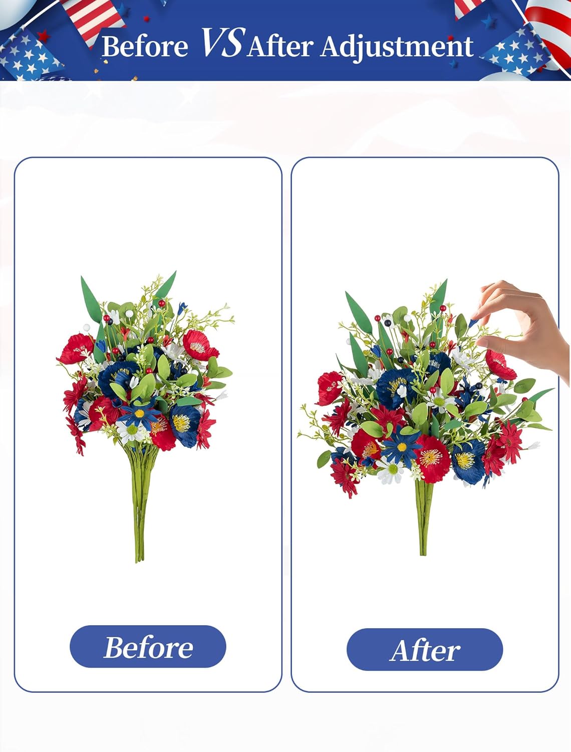 4pcs Flowers 4th of July Decorations
