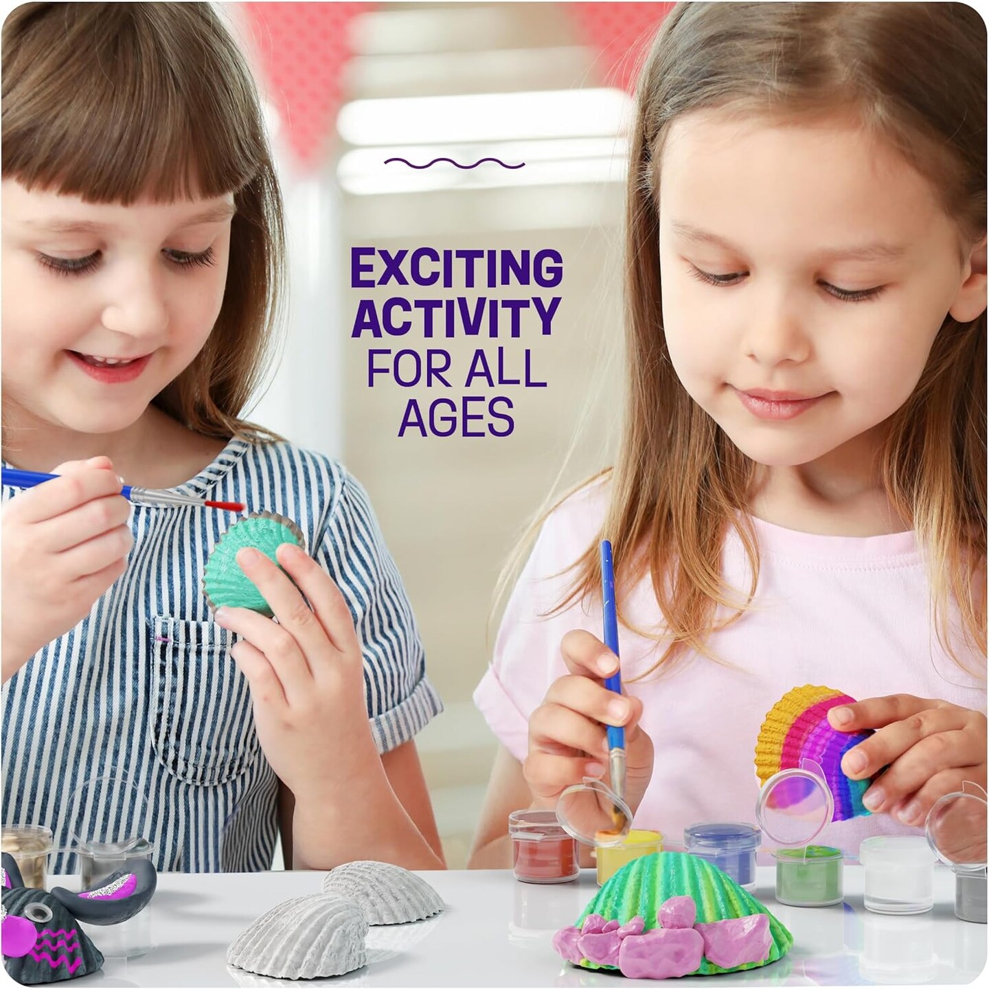 Summer Kids Sea Shell Painting Kit - Arts &#x26; Crafts Summer Gifts for Boys and Girls - Craft Activities Kits - Creative Art Activity Gift Toys for Age 6, 7, 8, 9, 10, 11 &#x26; 12 Year Old 8-12