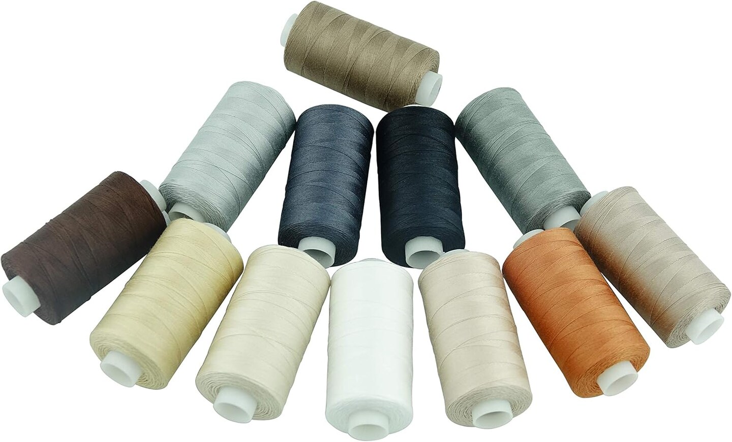 12 Multi Colors All Purposes Cotton Quilting Thread 50s/3 Thread for Piecing Sewing etc - 550 Yards Each (Neutral colors)