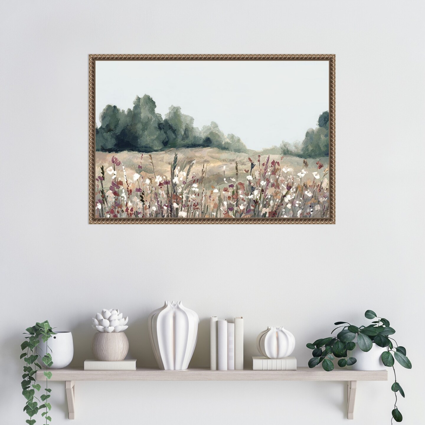 Muted Meadows by Hannah Dawson Framed Canvas Wall Art