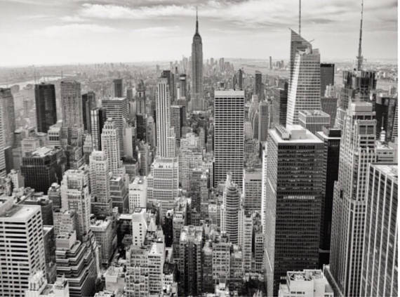 New York City Skyline Framed art Set of 5 black and white prints