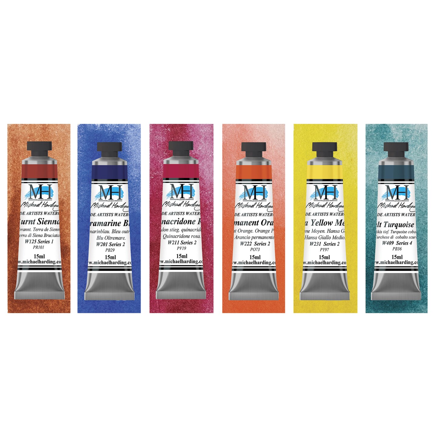 Michael Harding Artists Watercolors - Set of 6, On the Move, 15 ml