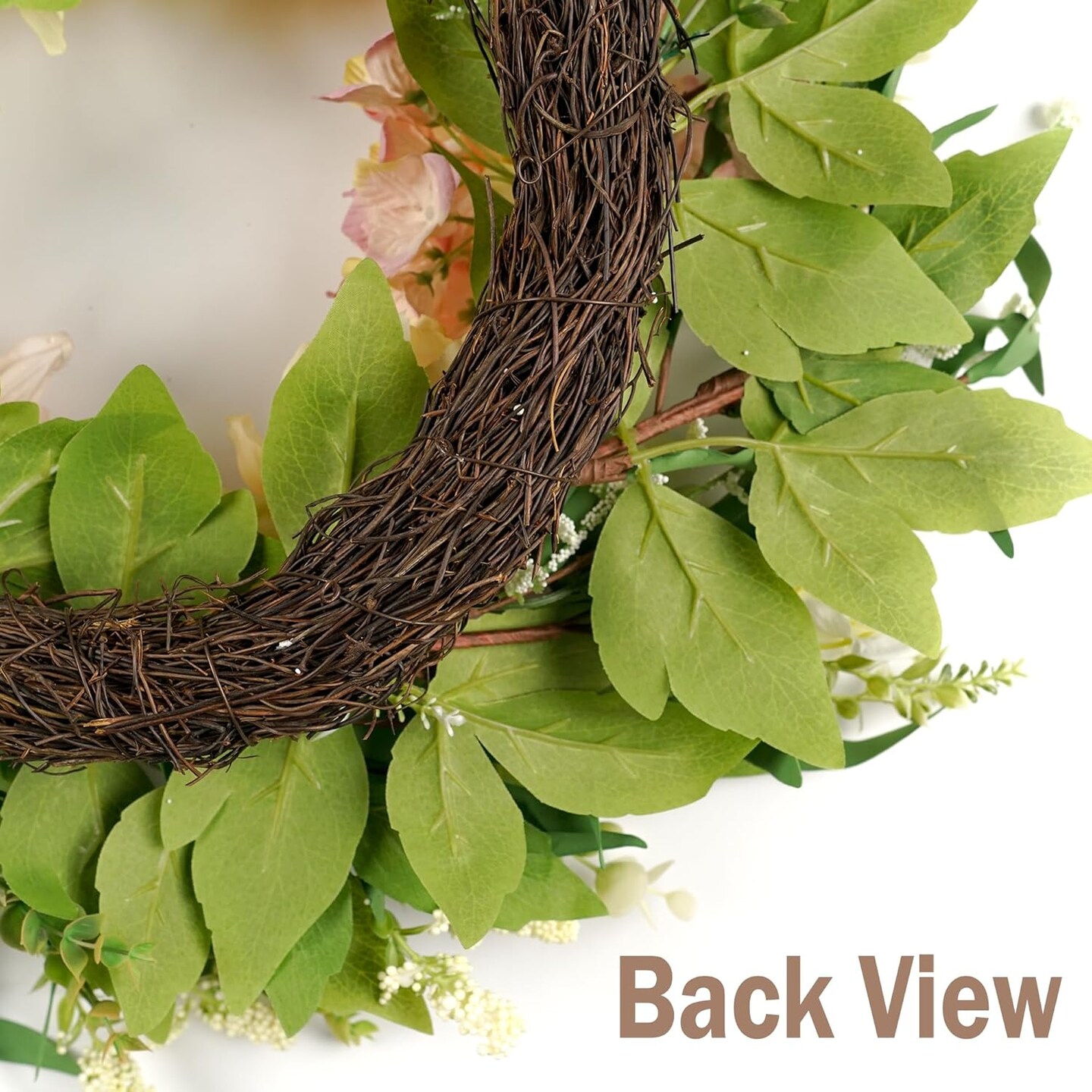Summer Wreaths for Front Door 22&#x22;, Door Summer Wreath with Eucalyptus Olive Leaves &#x26; Flowers, Floral Wreath Door Decoration for Summer Home and Outdoor