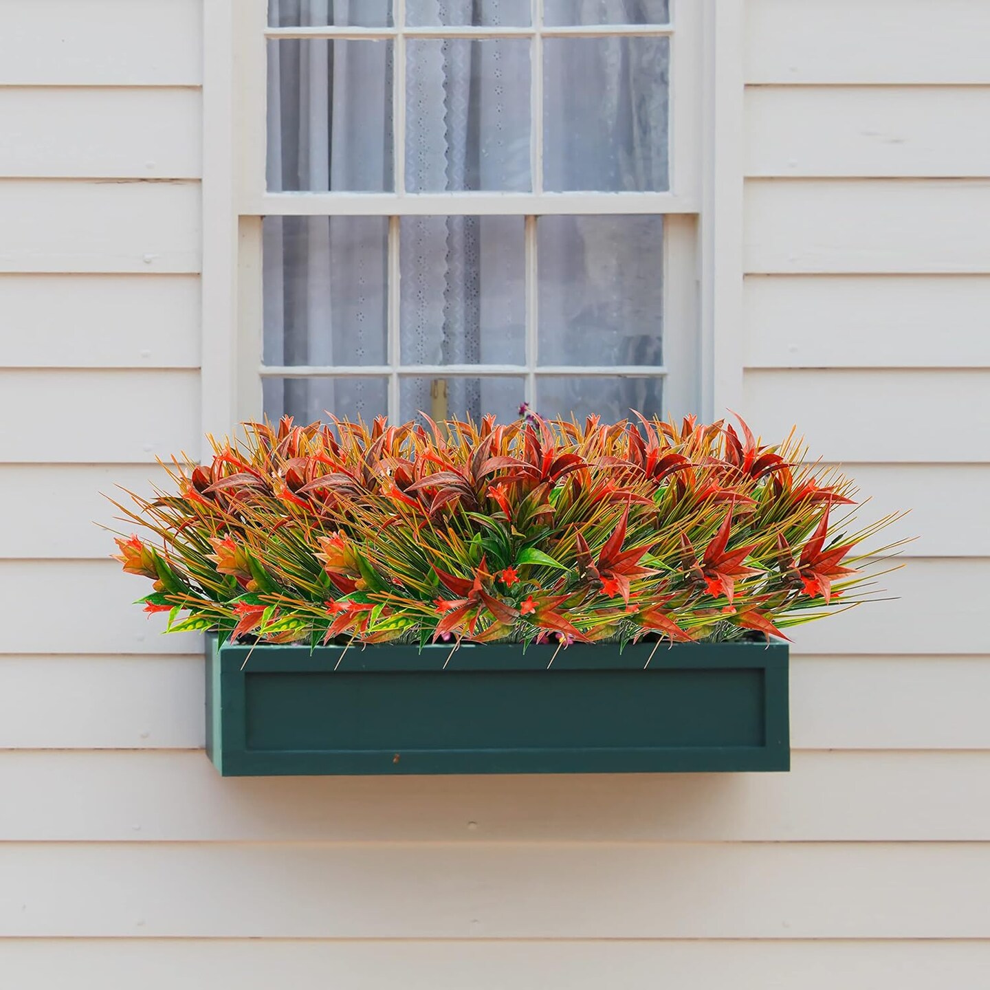 16Pcs Summer Bushes Outdoor Artificial Plants UV Resistant