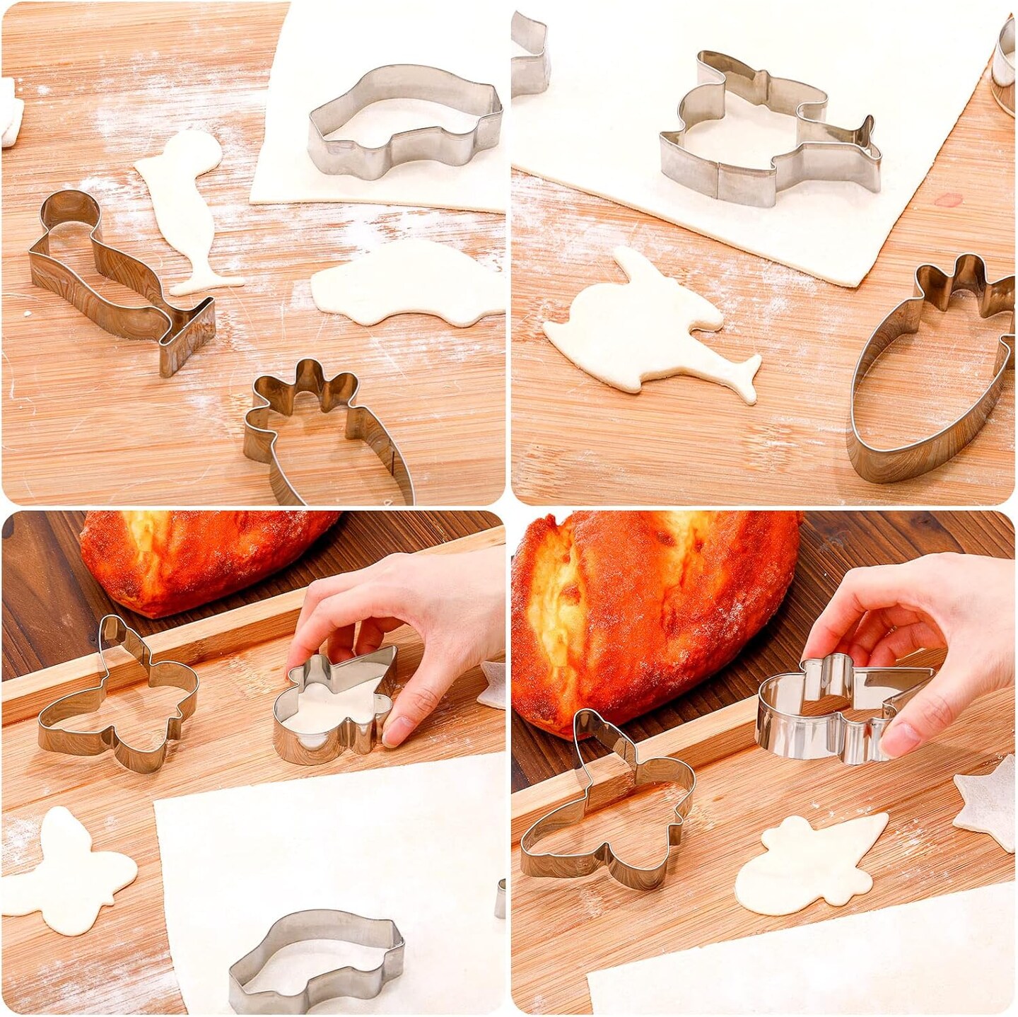 Stainless Steel Cookie Cutter Set Assorted Shapes 108 Pieces