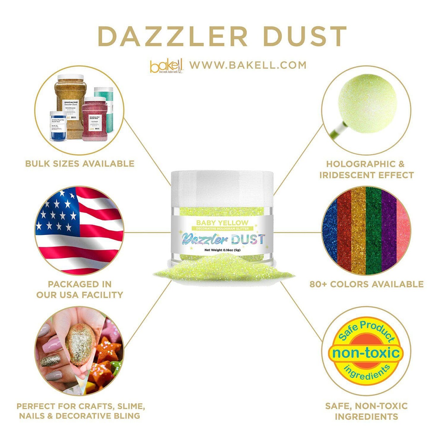 Baby Yellow Dazzler Dust&#xAE; 5 Gram Jar