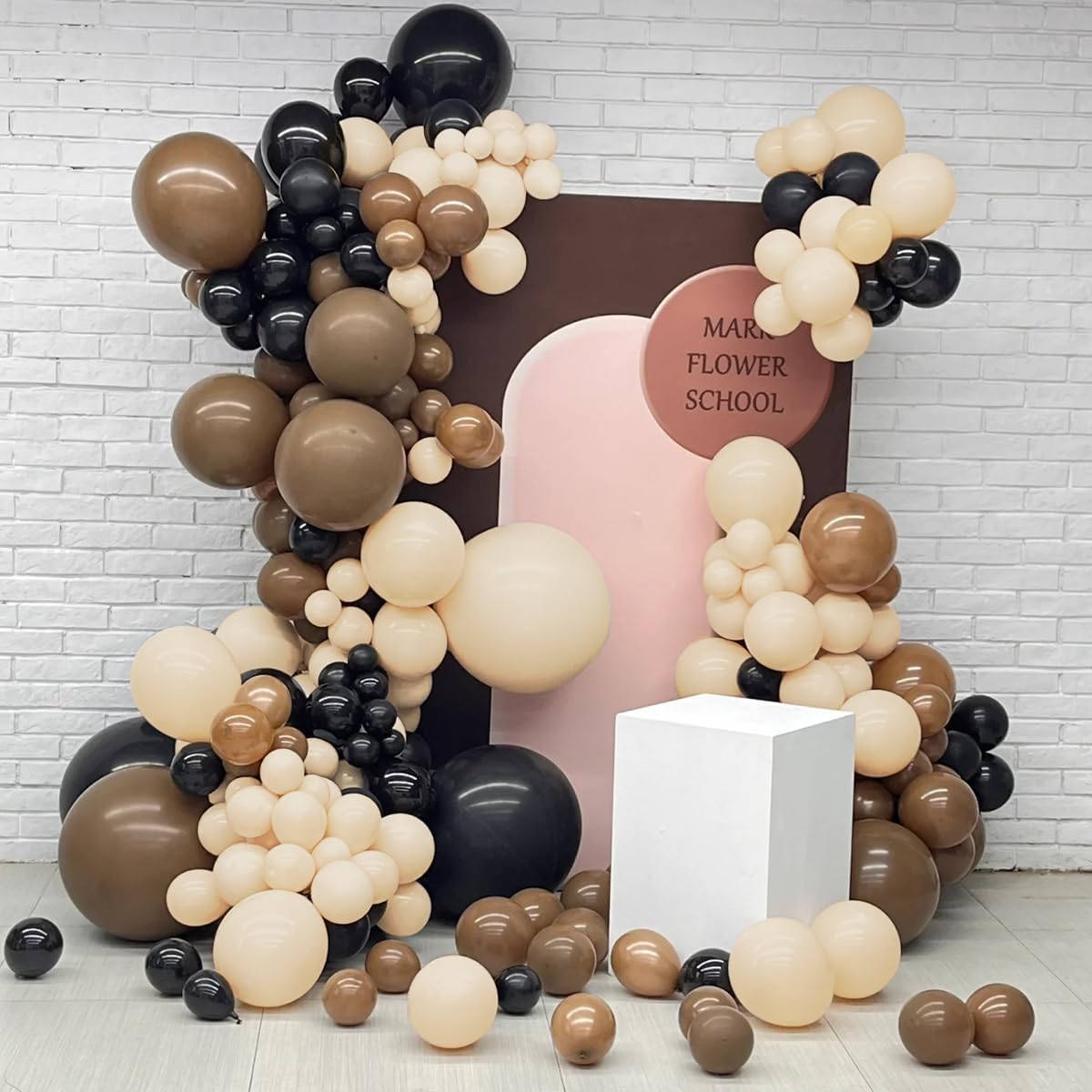 160PCS Brown, Black & Nude Balloon Garland Kit – Latex Balloons for Party & Wedding Decorations