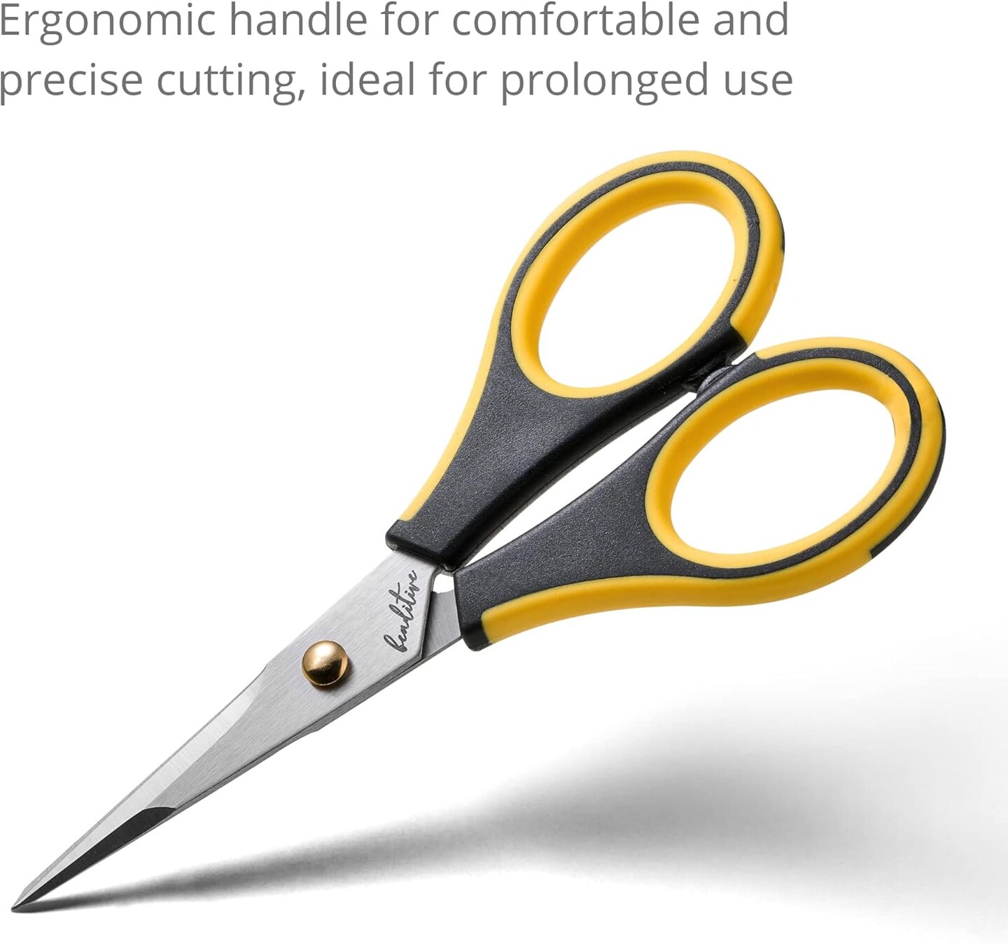 Beaditive Precision Craft Scissors - Stainless Steel Paper Crafting Scissors With Safety Cap - Ultra Sharp Blades &#x26; Non-Slip TPR Handles - Adult &#x26; Kid Scrapbooking Scissors For Home, Office, School