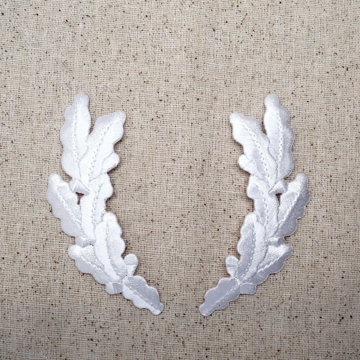 White Scrambled Eggs, Military, Oak Leaves, Embroidered, Iron on Patch
