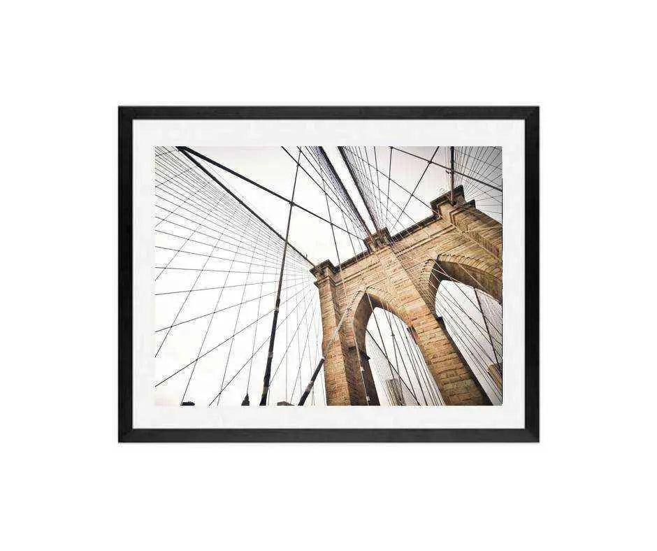 Brooklyn bridge Framed art print New York City black and white