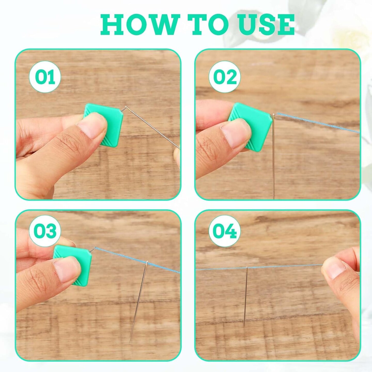 10 PCS Needle Threaders, Square Needle Threaders for Hand Machine Sewing Upgraded Sewing Needle Threaders Plastic Simple Needle Threader Tool Small Eye Threader for Embroidery Floss Cross-Stitch Craft