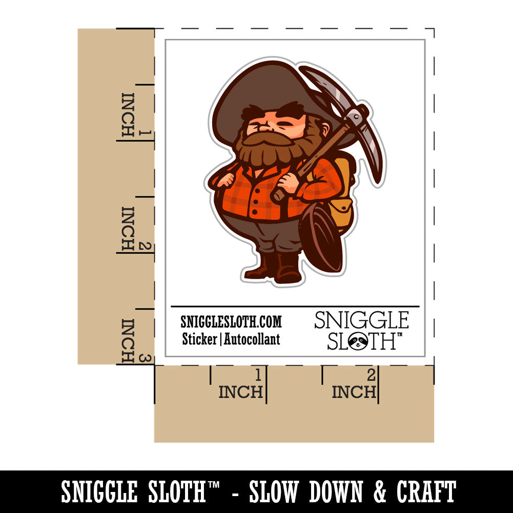 Water Bottle Sticker Set Miner Prospector 49er Gold Pan Backpack Cute Waterproof Vinyl Stickers Pack Decal, Skateboard, Laptop, Car, Window, Bumper - 5 Pack