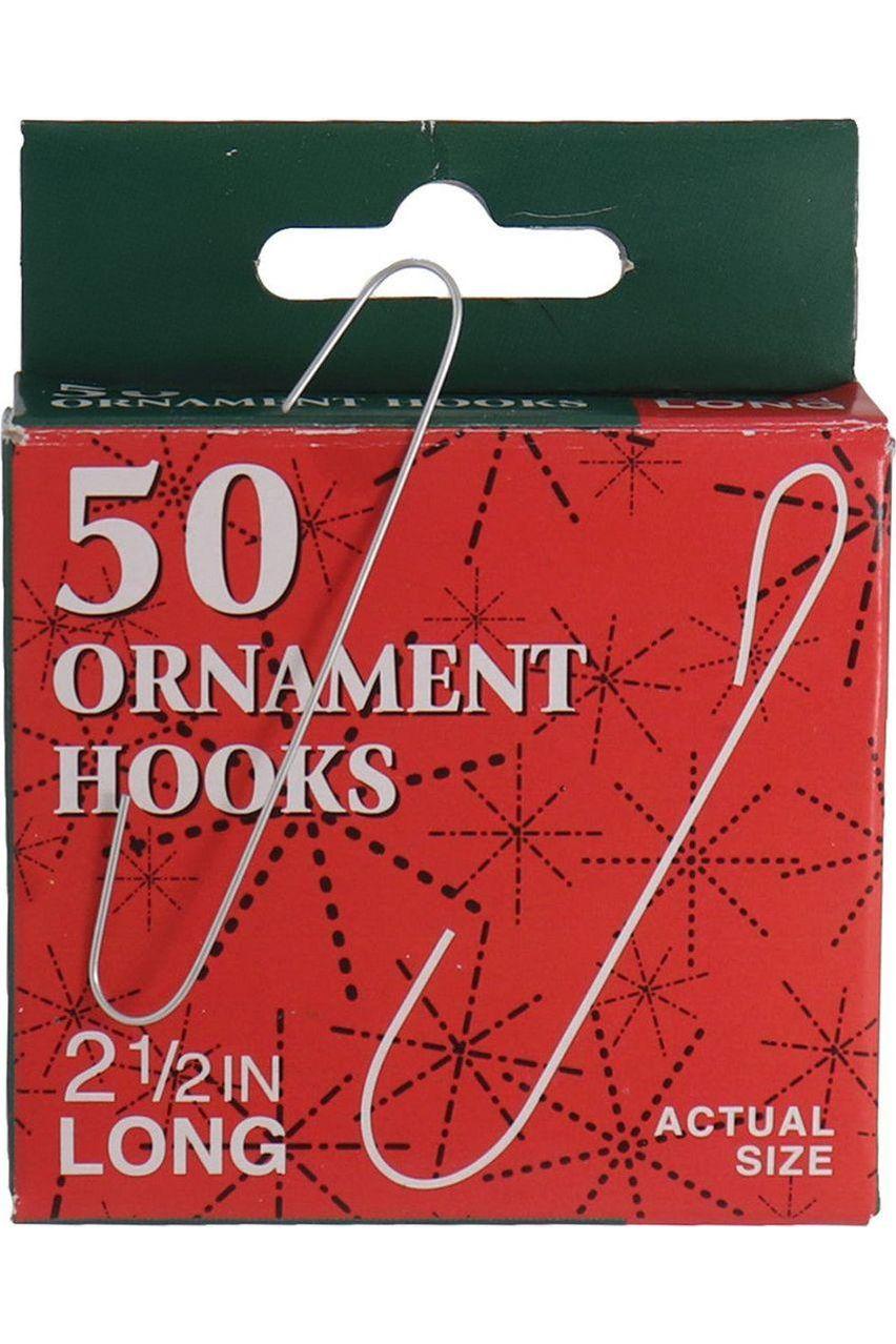 Silver Ornament Hooks, 50-Piece Box Set