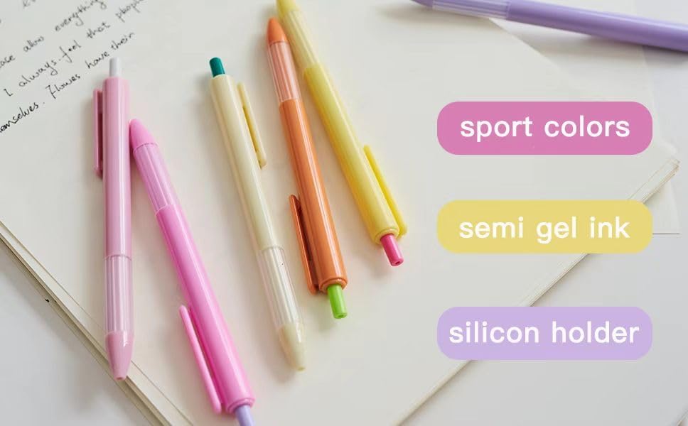 12pcs 1.0mm Black Ink Pens, Smooth Writing Ballpoint &#x26; Semi Gel Pens, Soft Silicone Grip Gel Ink Pens, Office School Supplies, Desk Accessories, Personalized Gifts for Men, Dozen Box